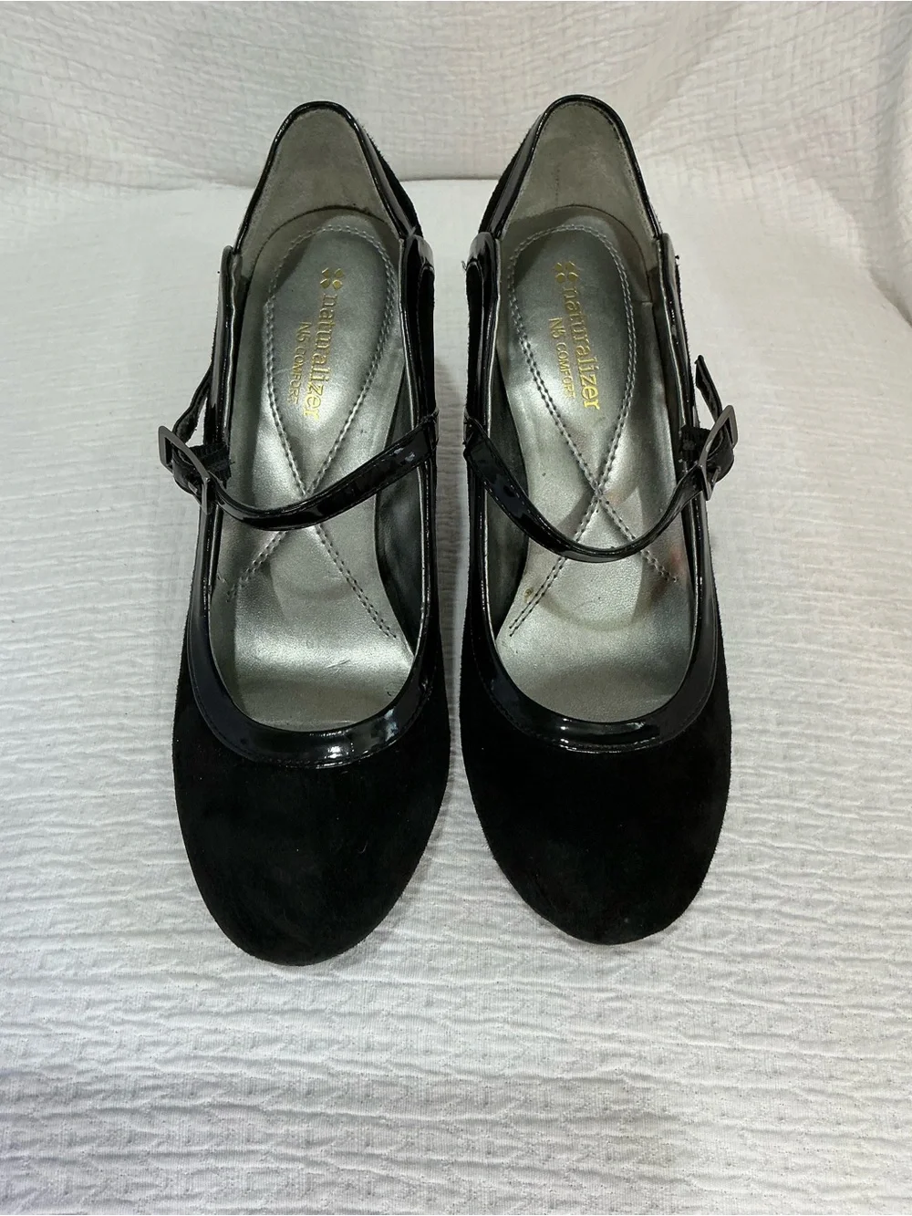 π€ Naturalizer Brigid Black Leather 3β Heeled Mary JanePumps Heels Shoes Size 6.5 - Picture 3 of 7